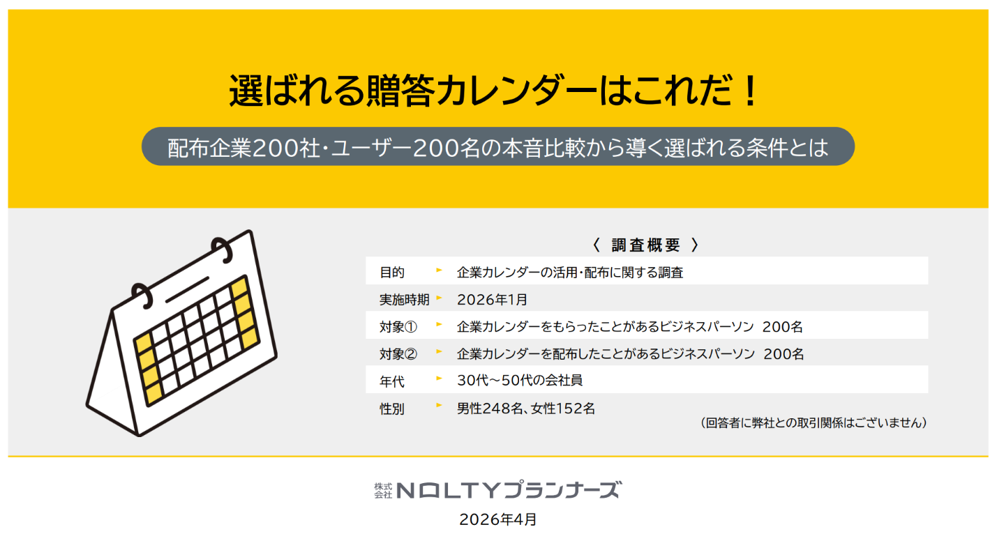 【調査データ】選ばれる贈答カレンダーはこれだ！